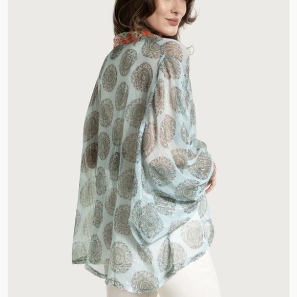 SAACHI Tie Front Botanical Kimono OS - Picture 2 of 7